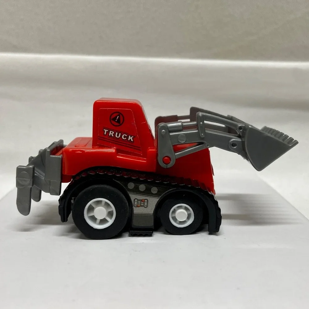 Bulldozer Truck Kids Toy Pullback Play Action Rubber Tires Construction Vehicle